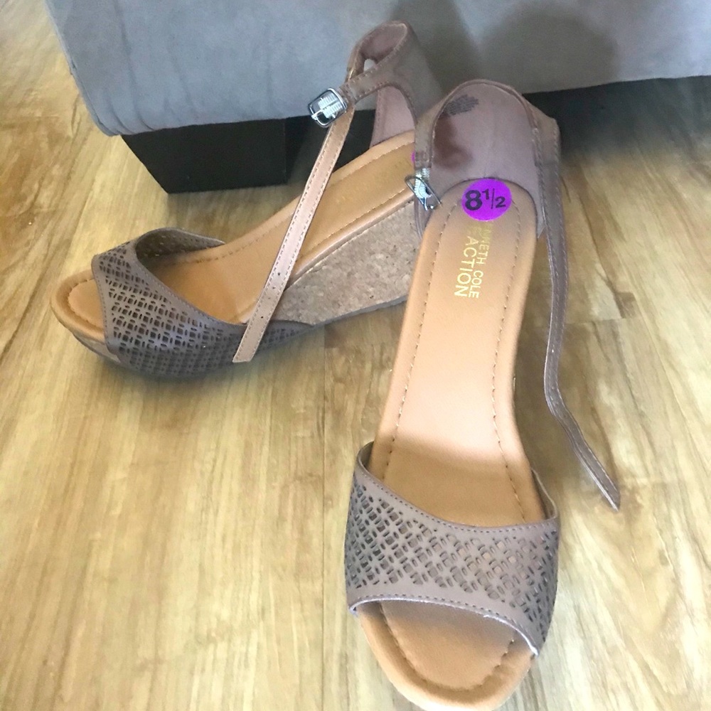 Brown wedge heel